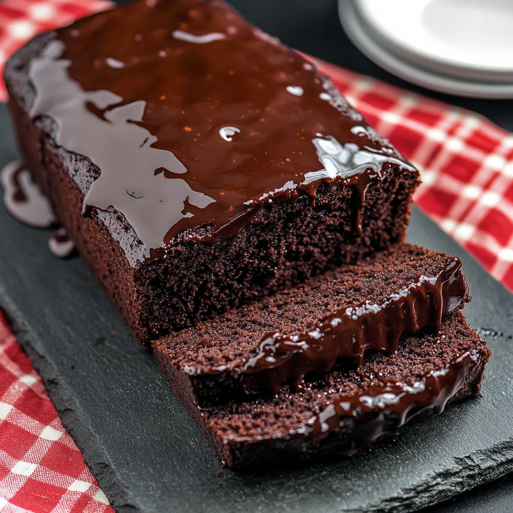 A slice of hot fudge brownie bread.