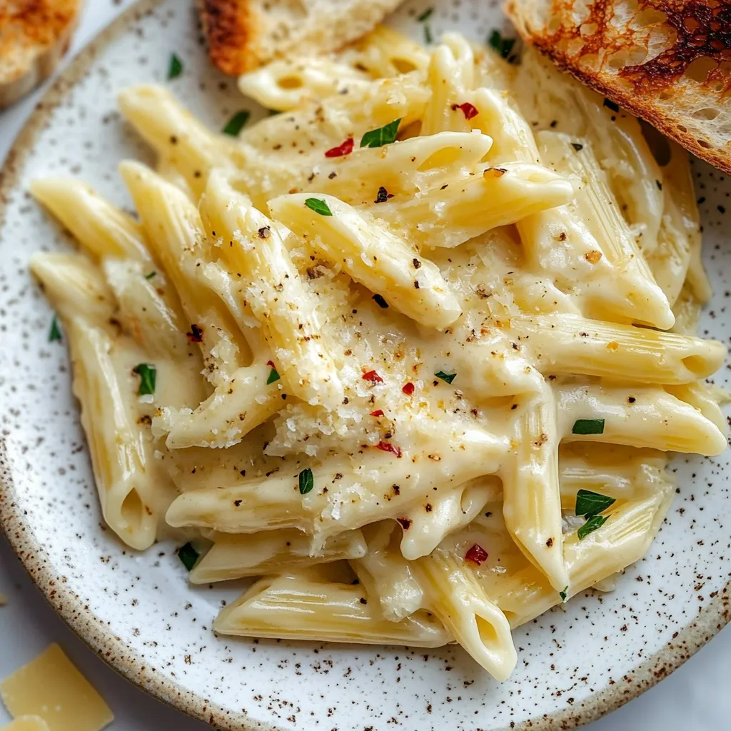 A plate of pasta with cheese and peppers.