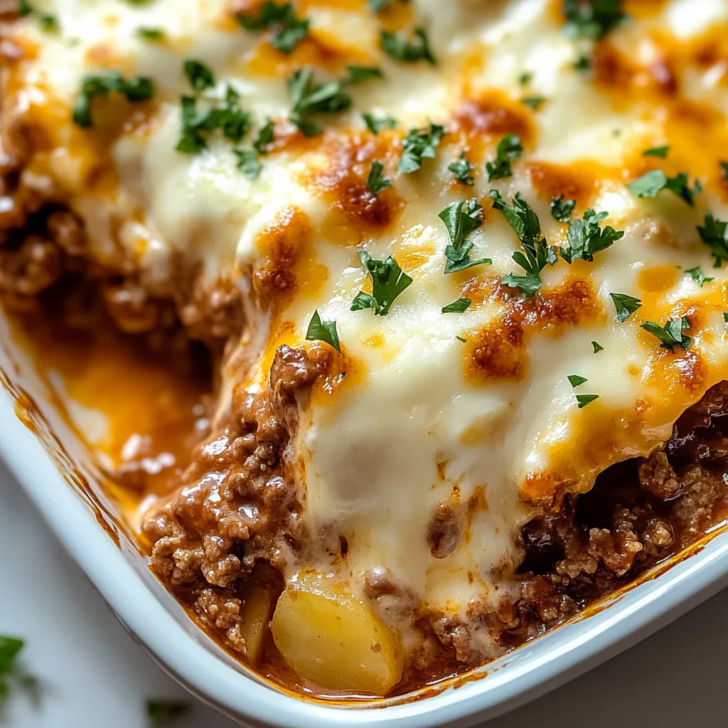 A close up of a one-pan hobo casserole.