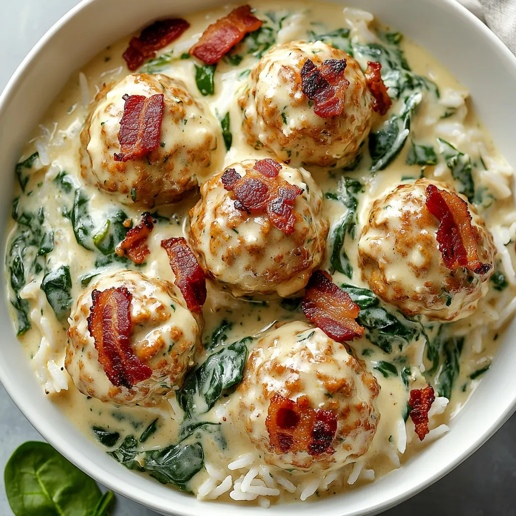 A bowl of baked chicken ricotta meatballs.