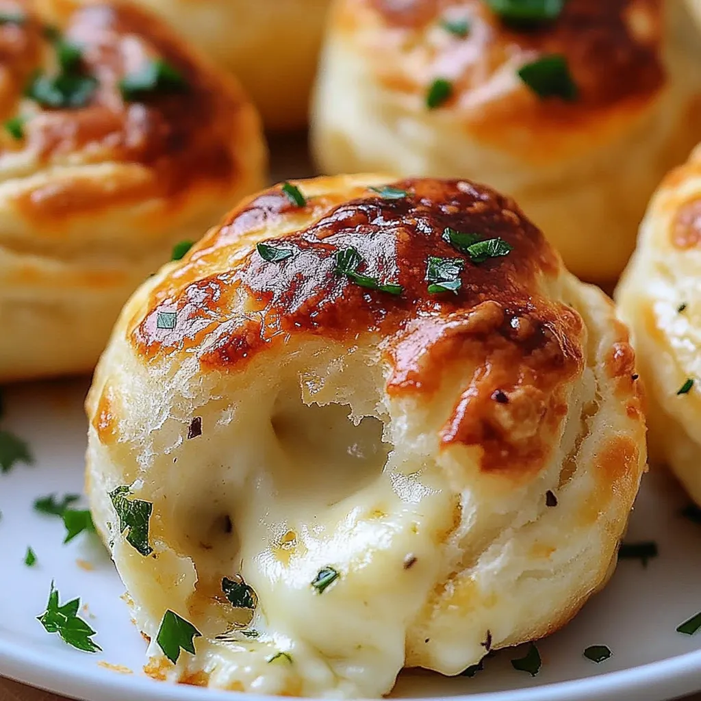 A plate of garlic butter cheese bombs.