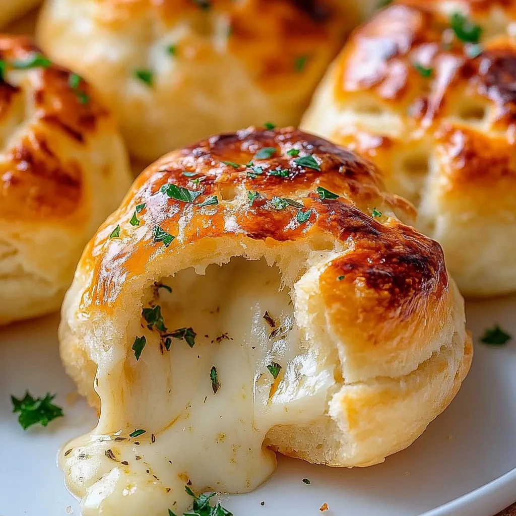 A plate of garlic butter cheese bombs.