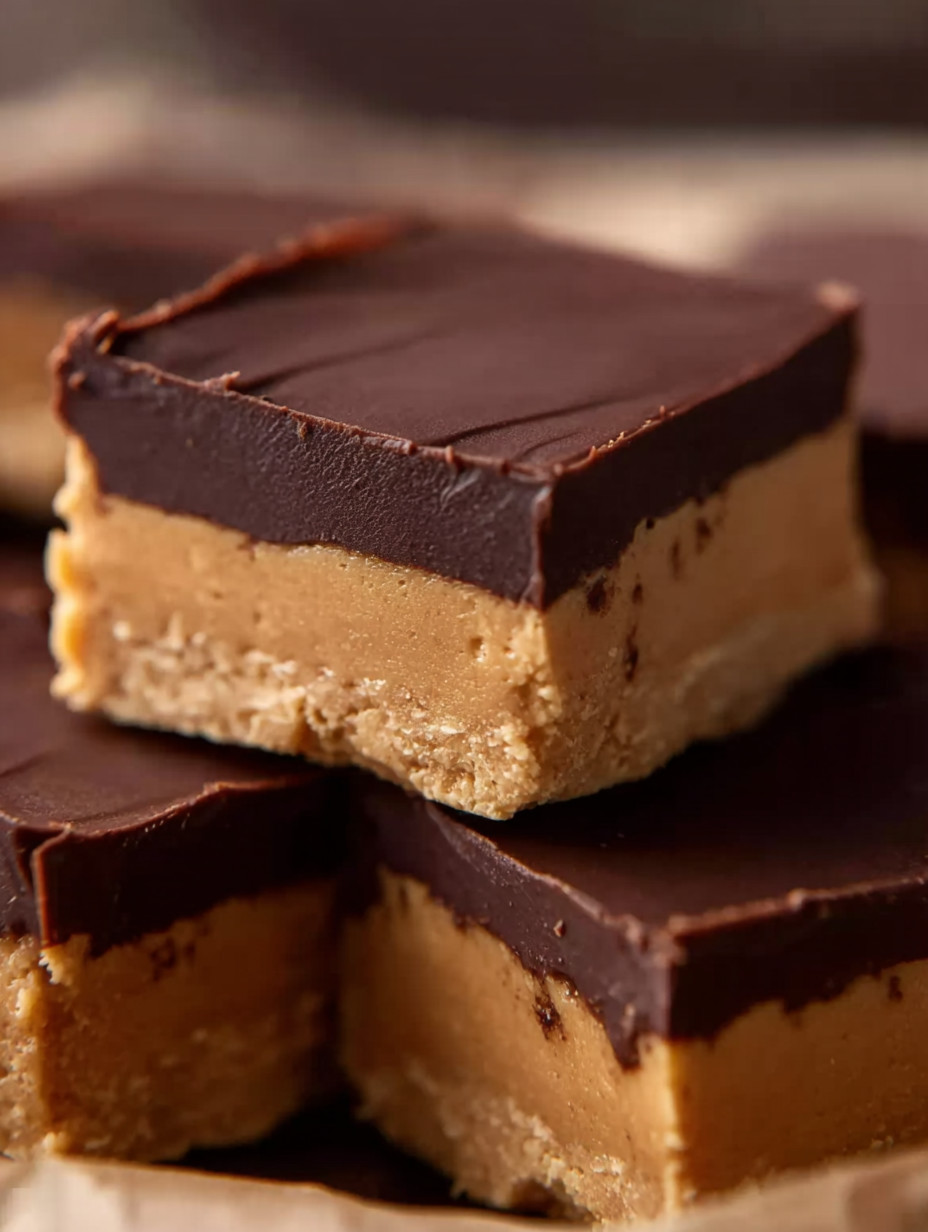 A piece of chocolate cake with peanut butter.