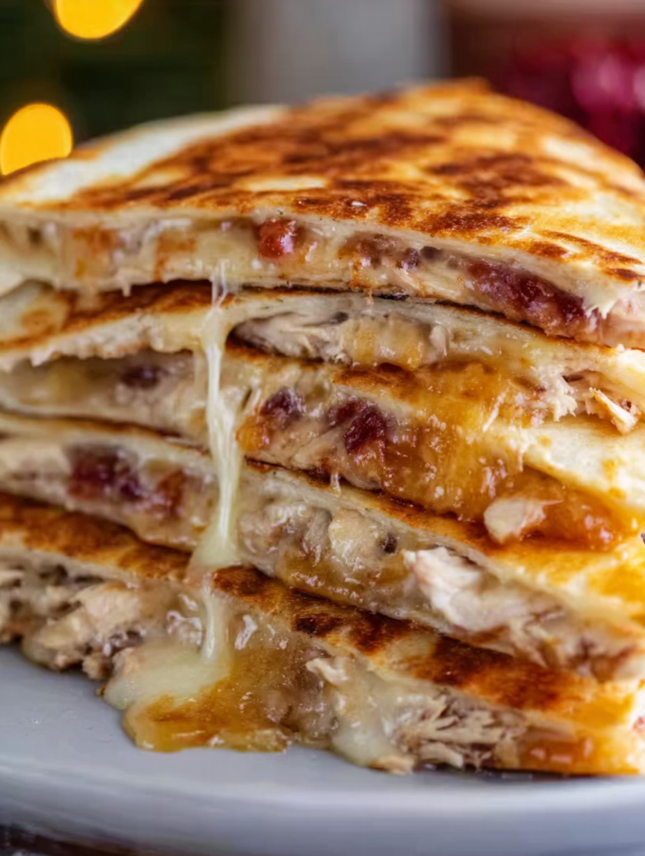 A stack of sandwiches with cheese and meat.