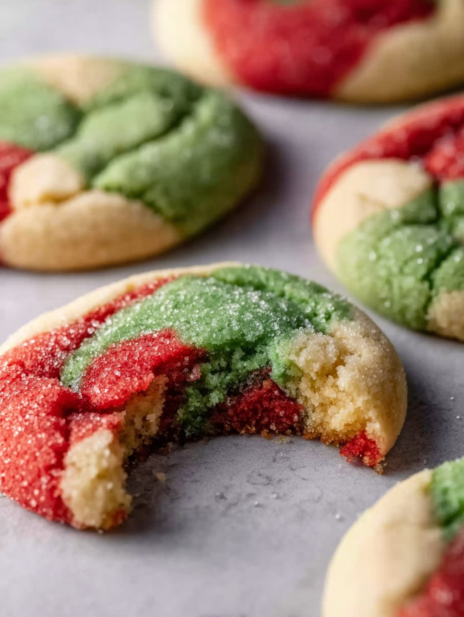 A green, red, white, and blue cookie.