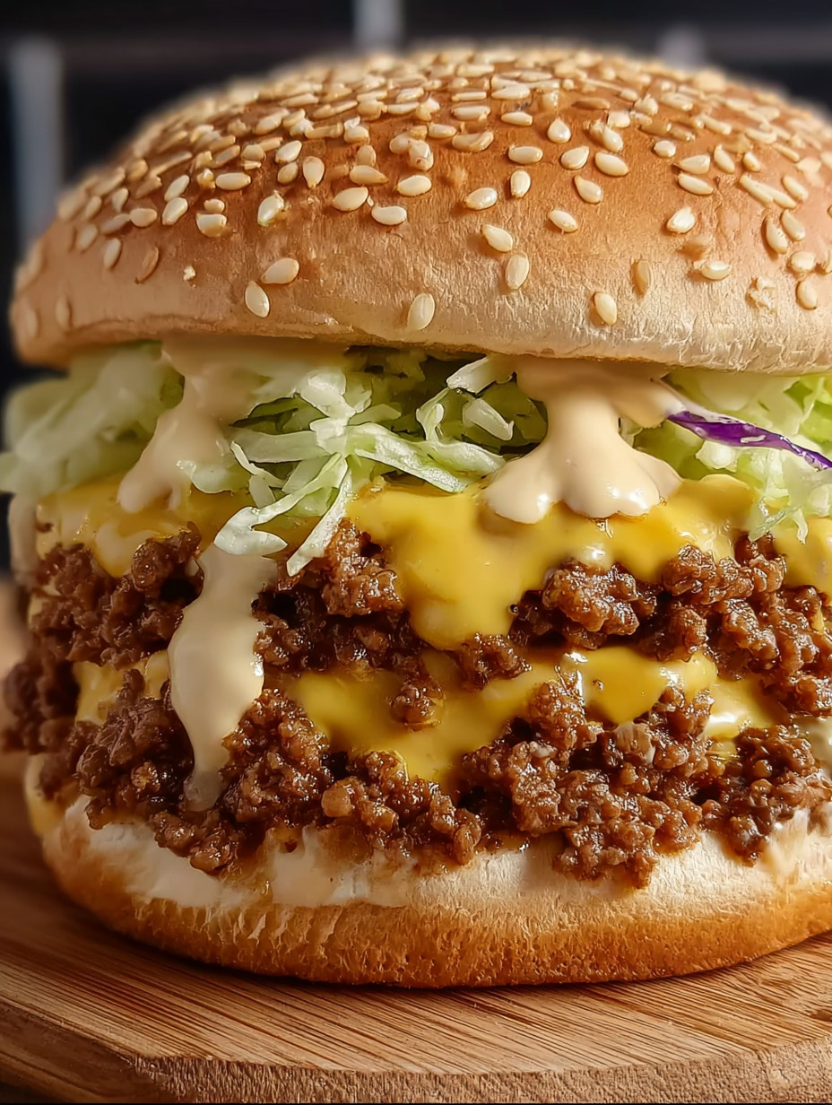 A large hamburger with lettuce and cheese.