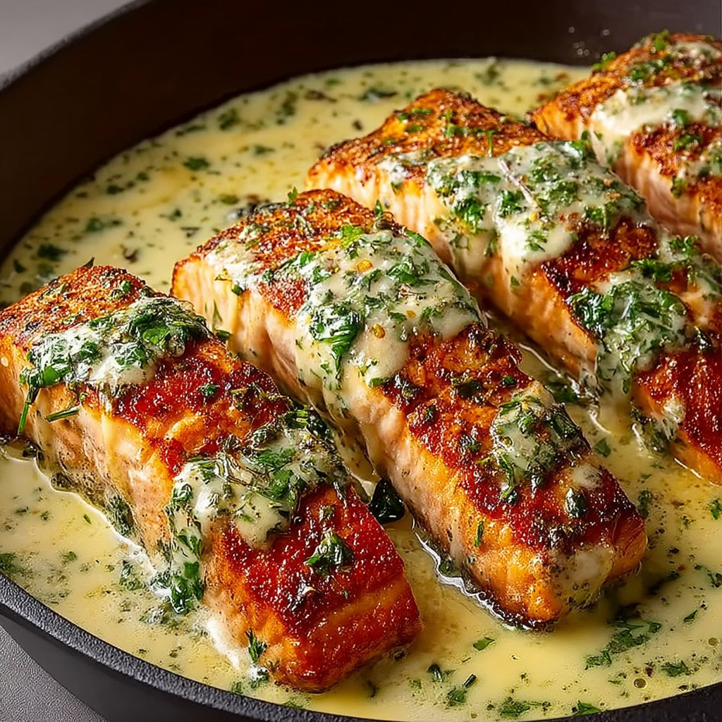 A pan of fish with sauce.