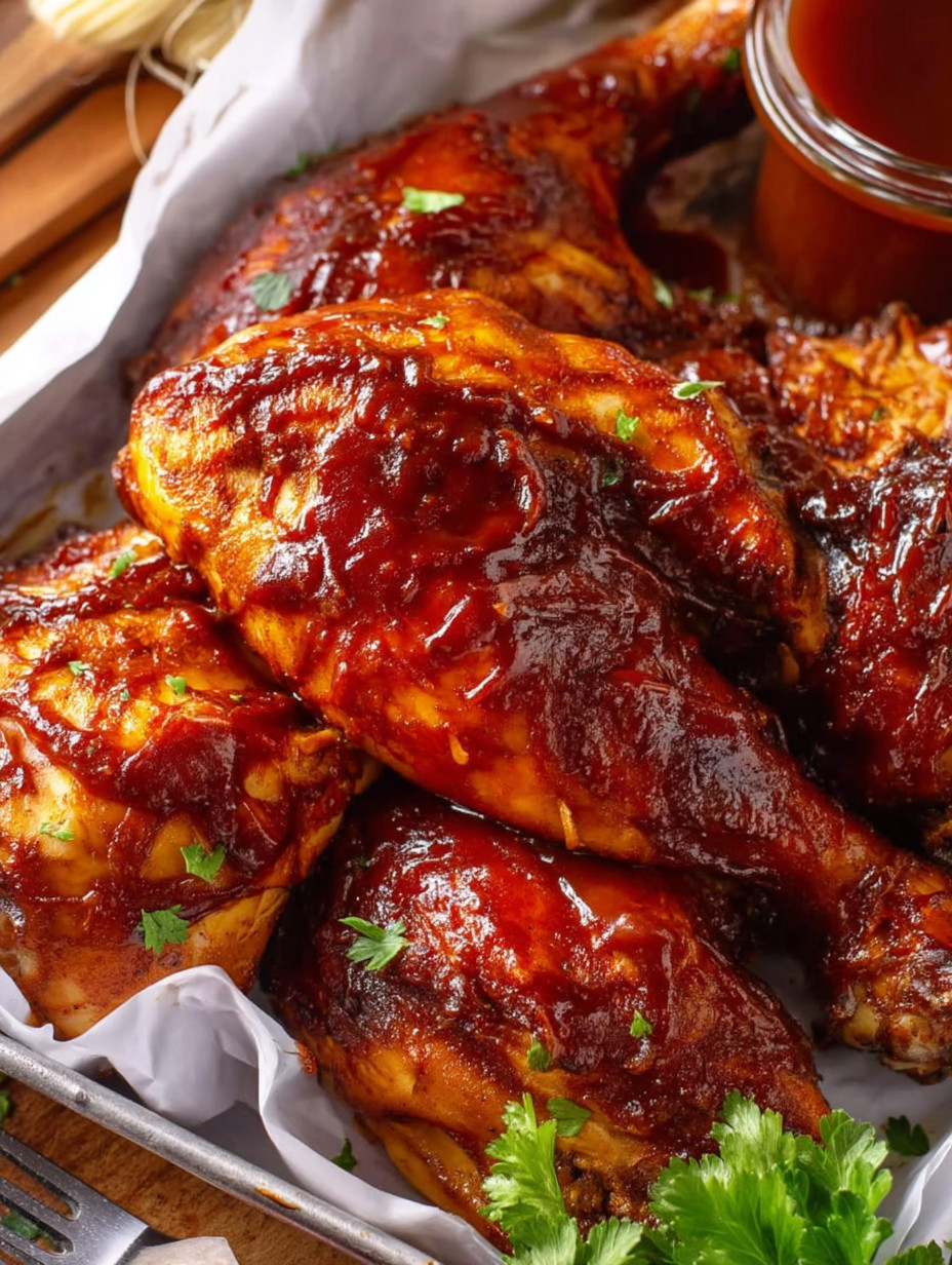 A plate of chicken with a sauce.