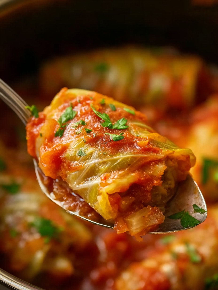 A spoon full of food.