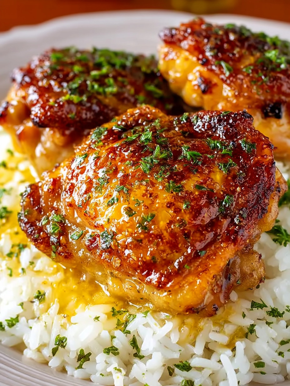 A plate of rice with chicken on top.