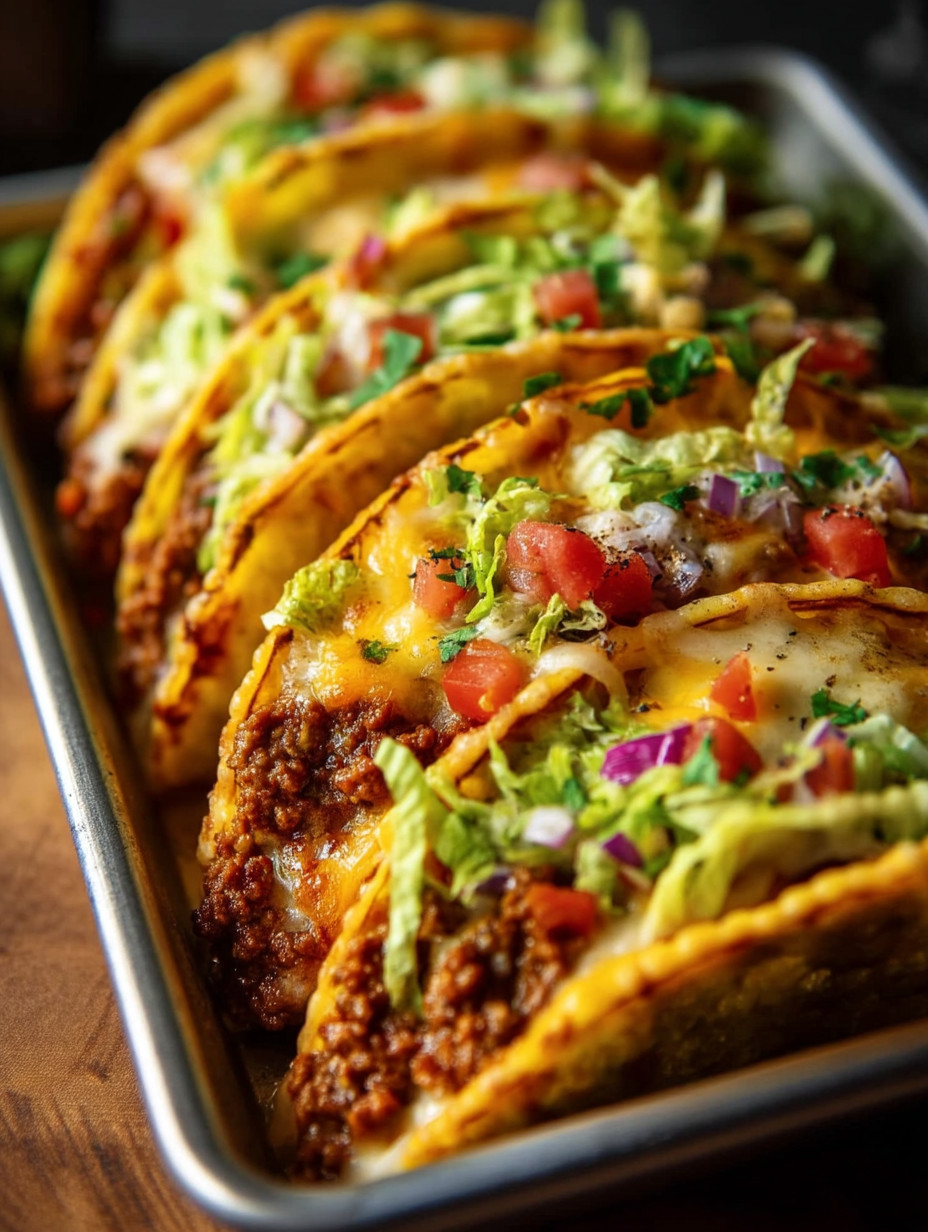 A tray of tacos with lettuce and tomatoes.