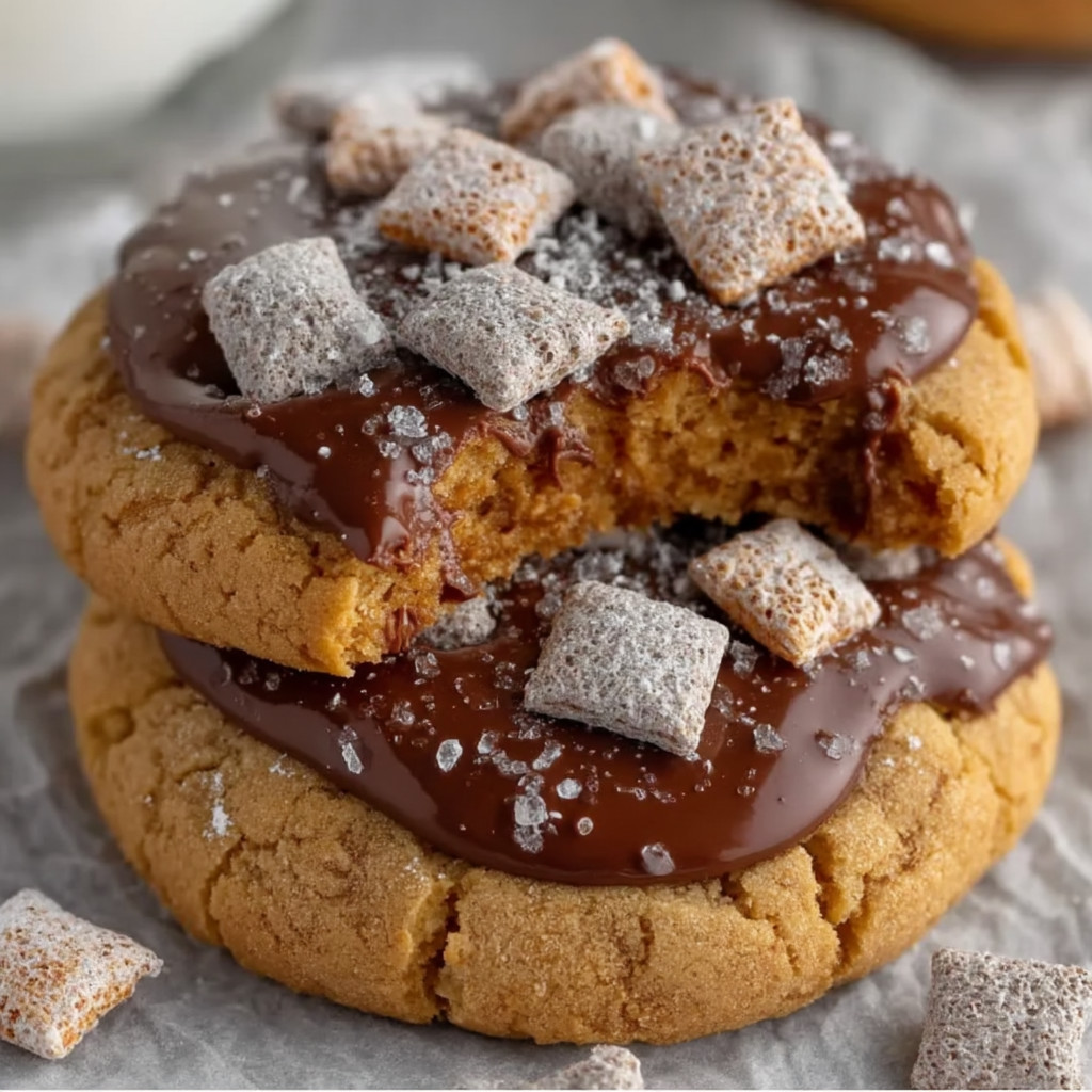 A chocolate covered cookie with white sugar sprinkles.