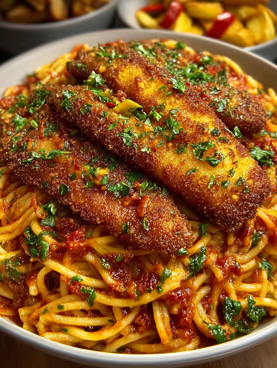 A plate of spaghetti with meat and vegetables.