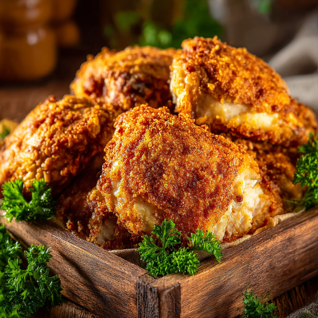 A basket of fried chicken.