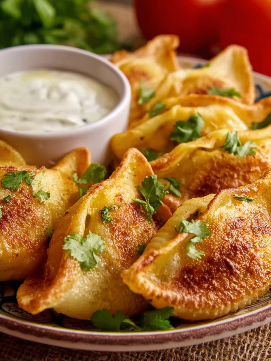 A bowl of sauce and a plate of food.