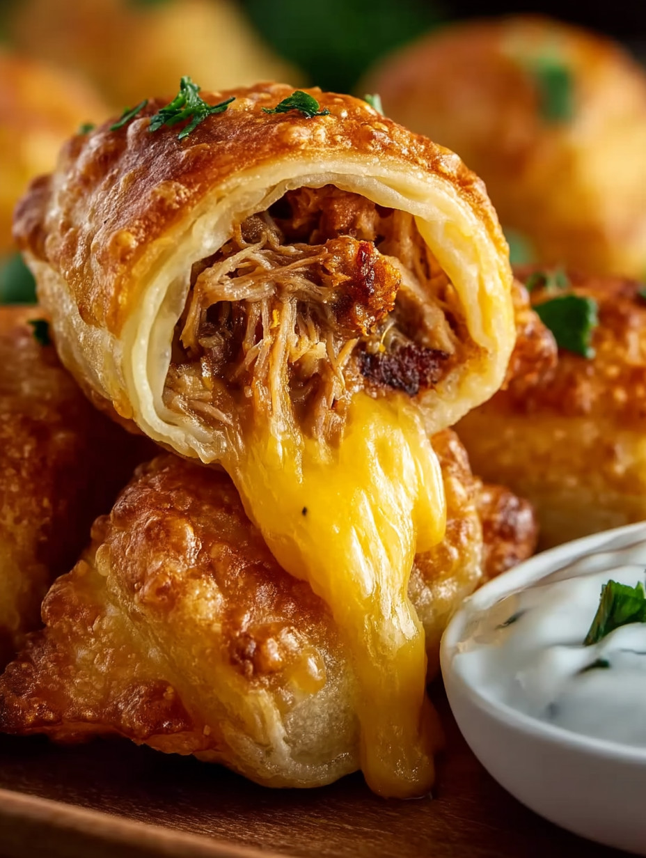 A pastry with meat inside of it.