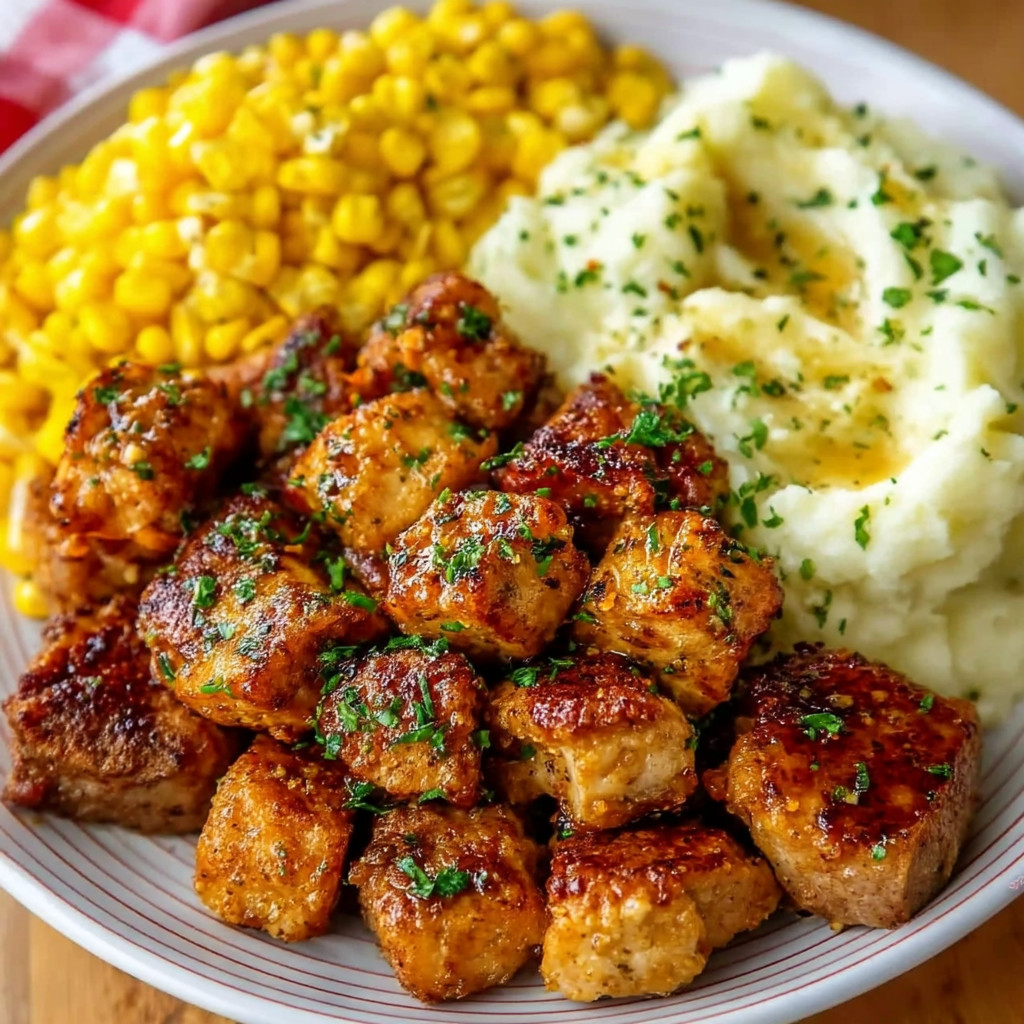 A plate of food with meat and potatoes.