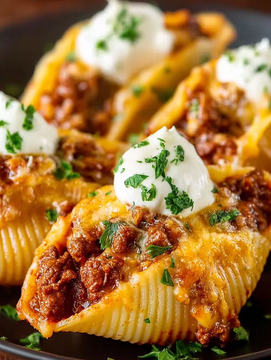 A close up of a food item with a dollop of sour cream on top.