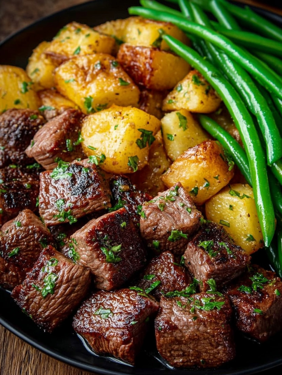A plate of meat and potatoes.
