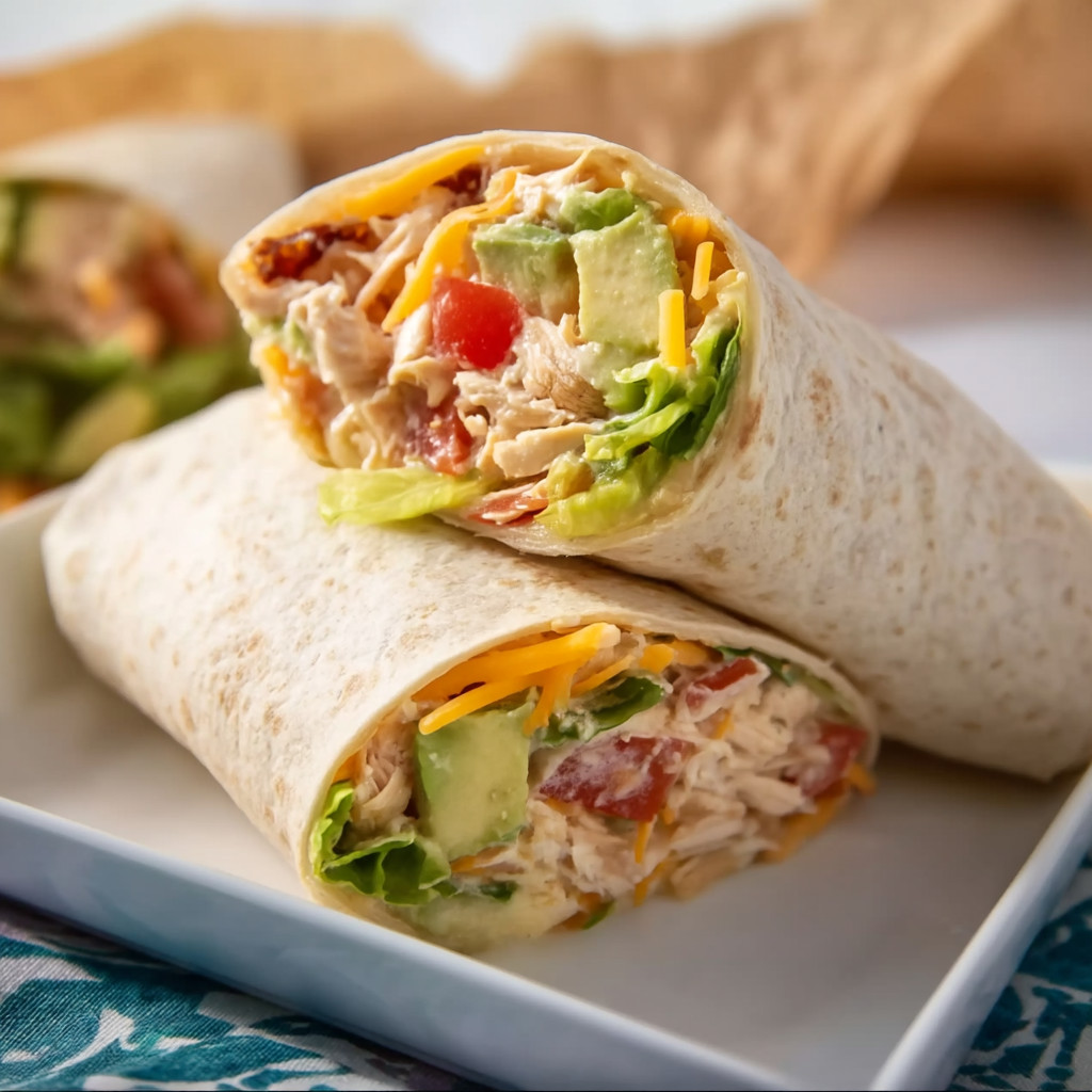 Two wraps with lettuce and cheese.