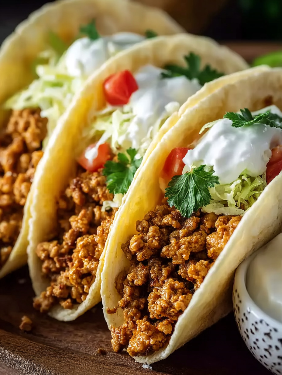 Two tacos with meat and tomatoes.