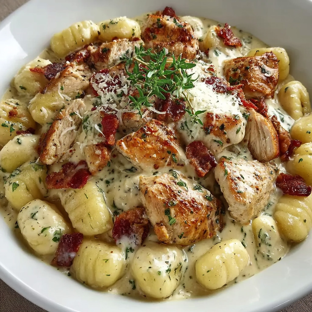 A bowl of food with chicken and pasta.