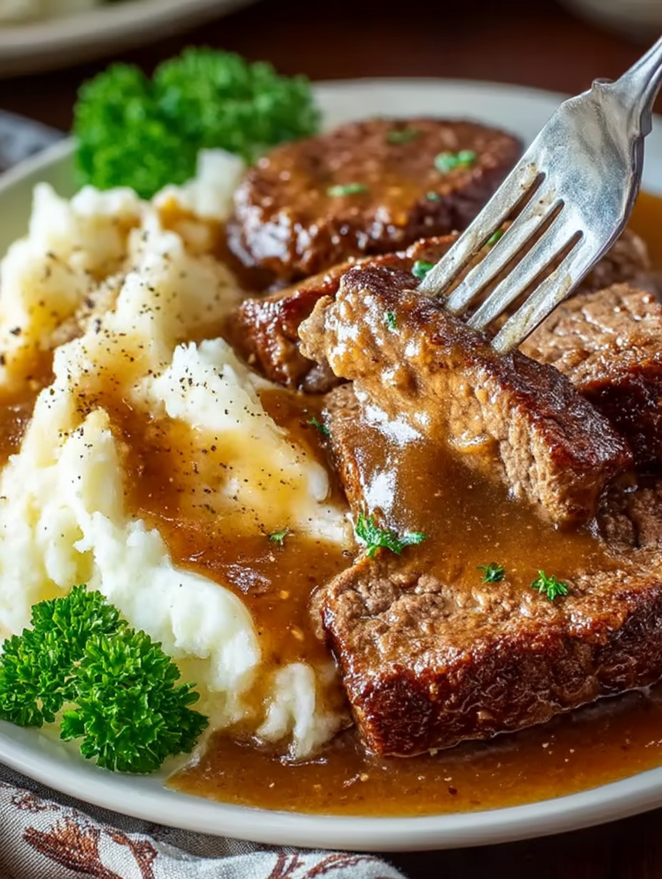 A plate of food with meat and potatoes.