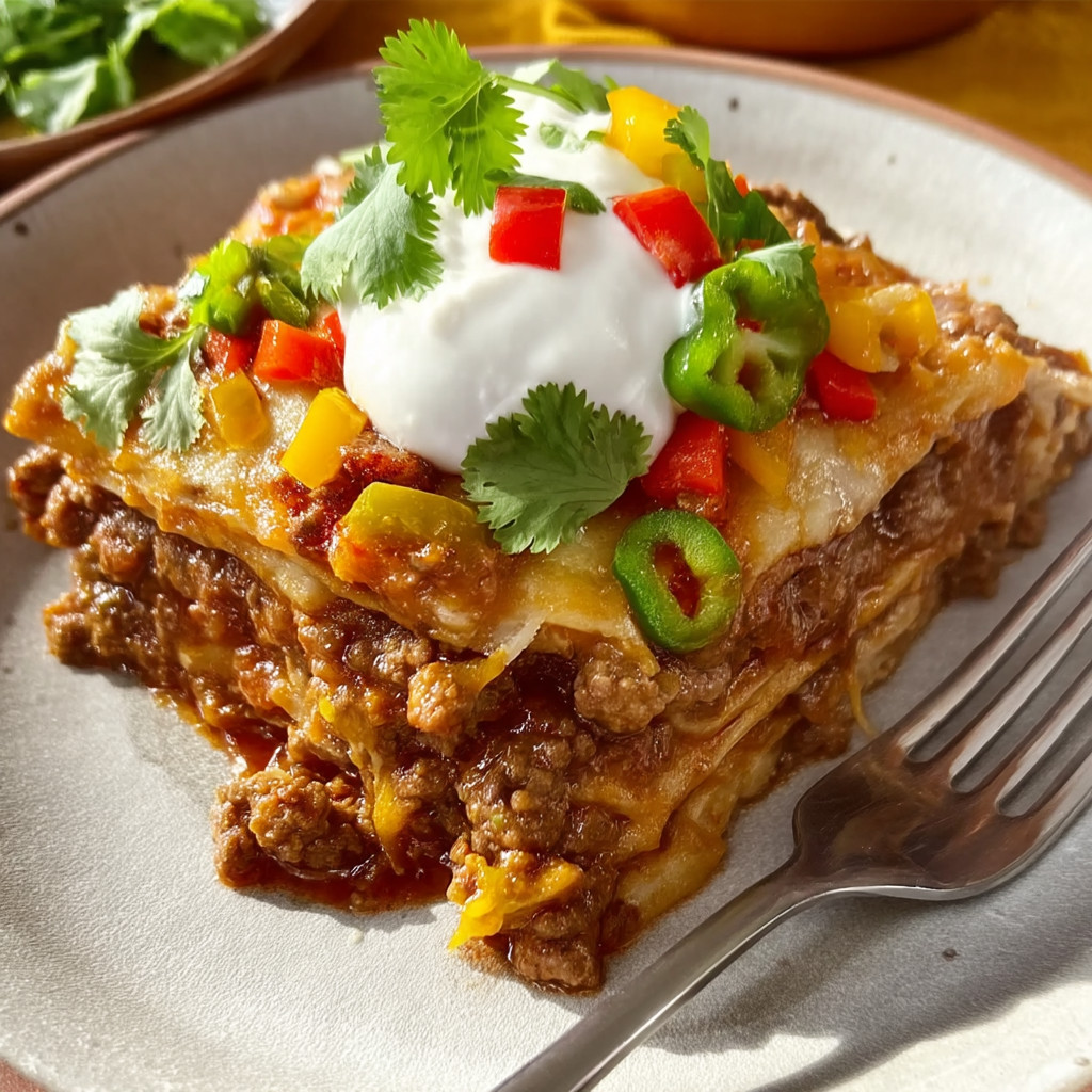 A plate of food with a fork on it.
