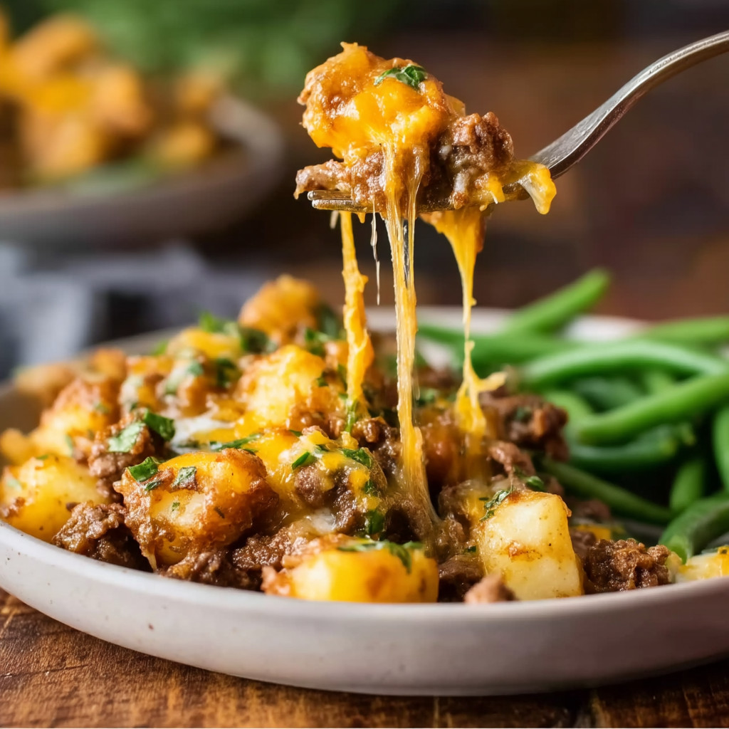 A fork is in a bowl of food.