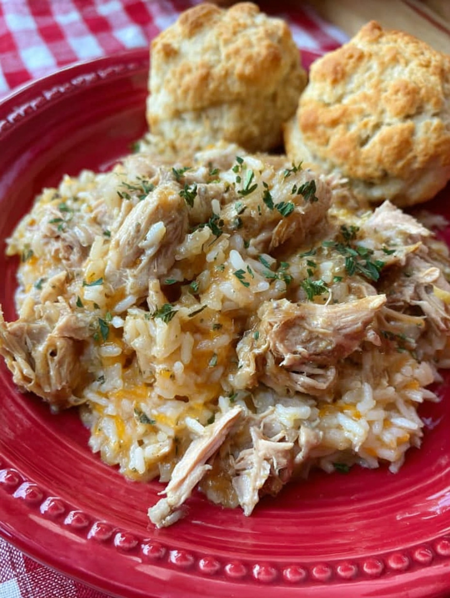 A plate of rice and meat.