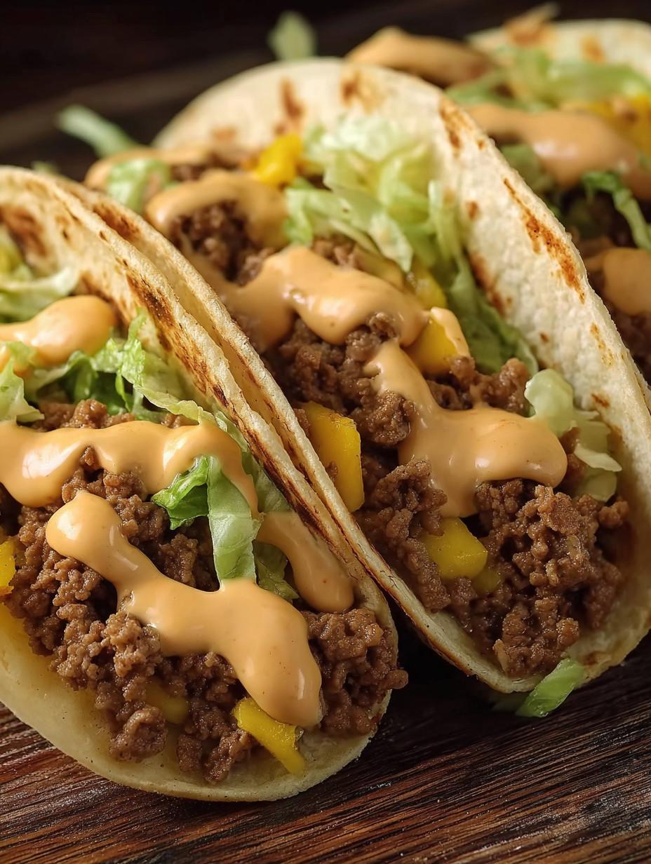 Two tacos with meat and lettuce.