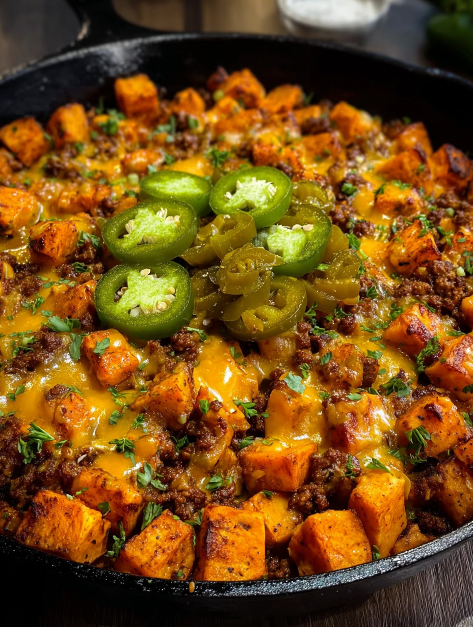 A dish of food with peppers and meat.