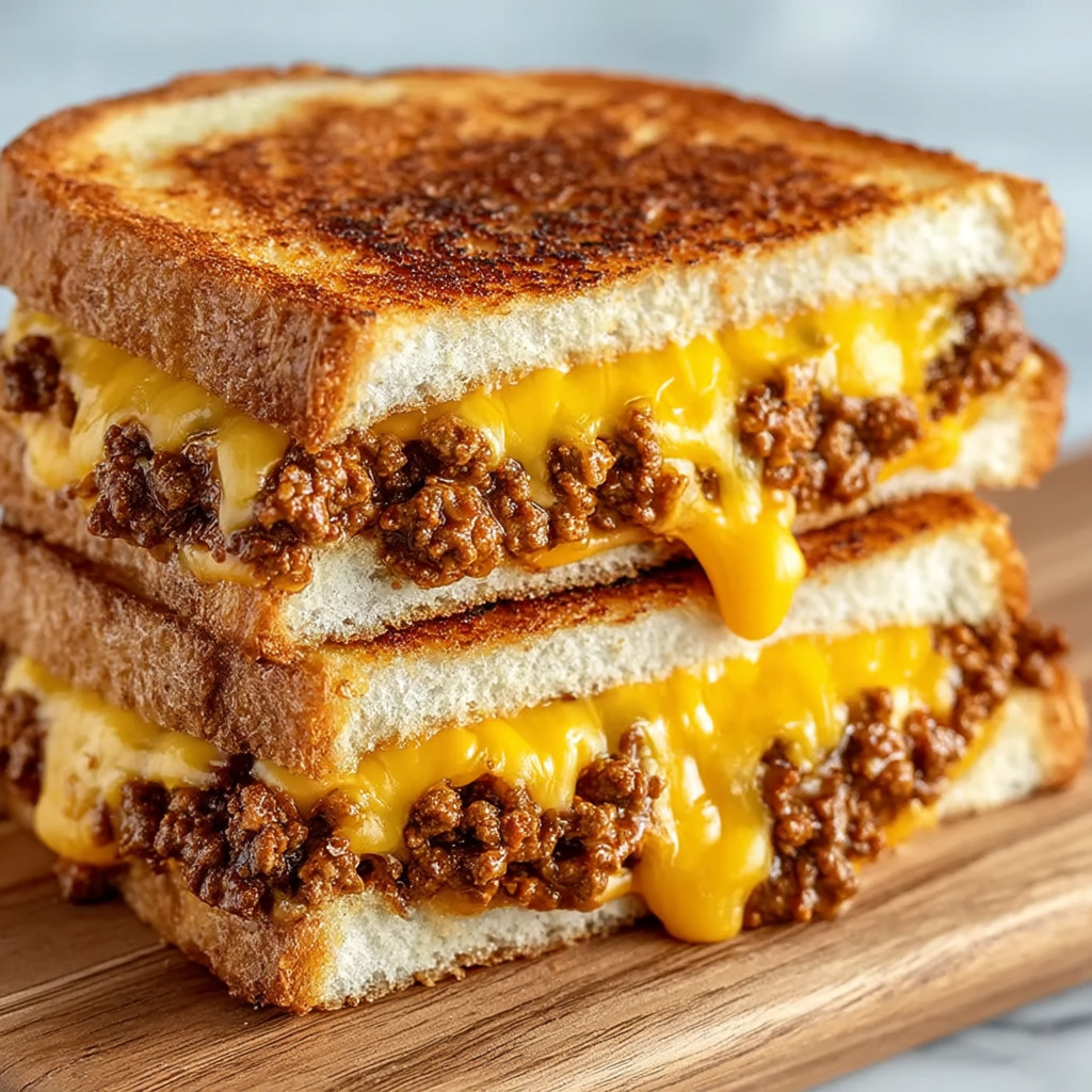 A stack of sandwiches with cheese and meat.