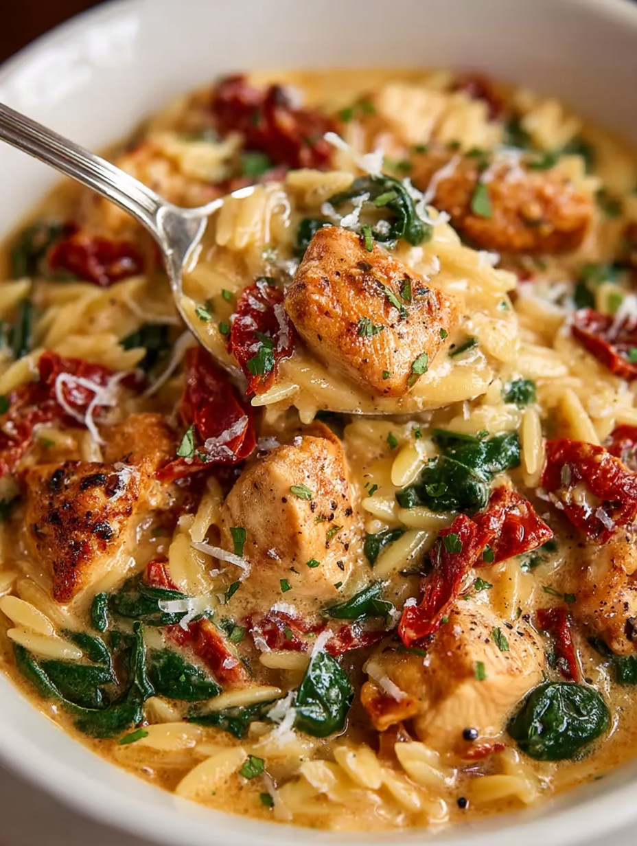 A bowl of pasta with chicken and cheese.