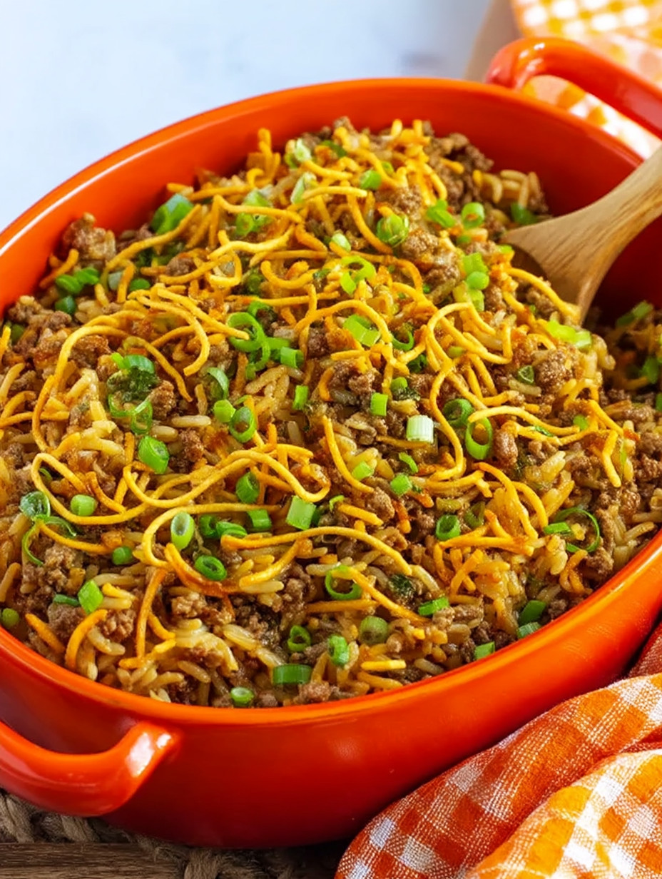 A bowl of food with noodles and meat.