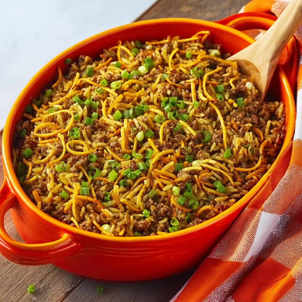 A bowl of food with a wooden table.
