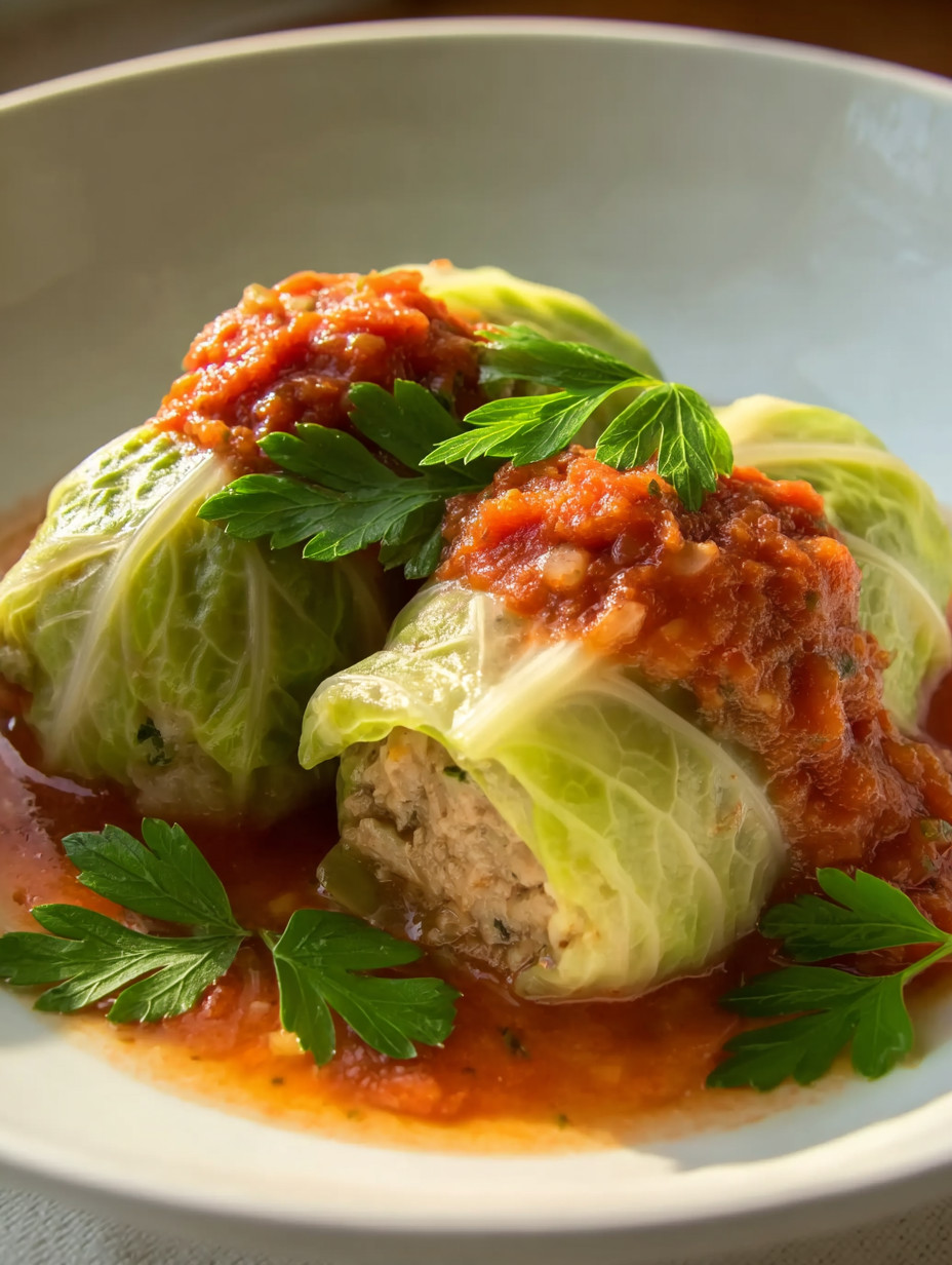 A plate of food with sauce and greens.