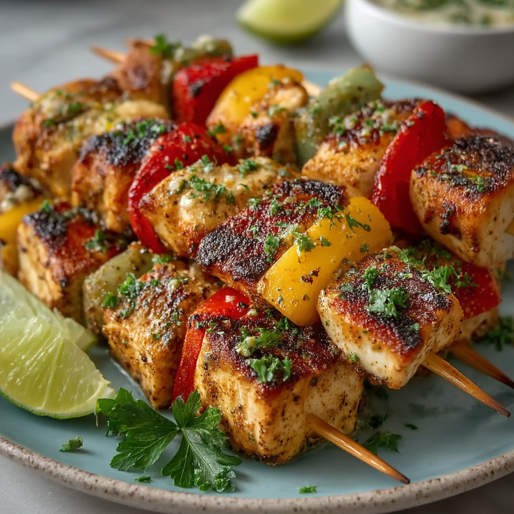 A plate of food with a lime wedge on the side.