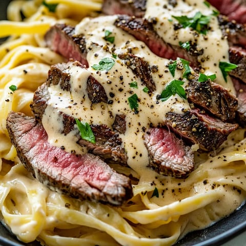 A plate of food with a steak and pasta.
