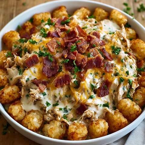 Chicken Bacon Ranch Tater Tot Casserole.